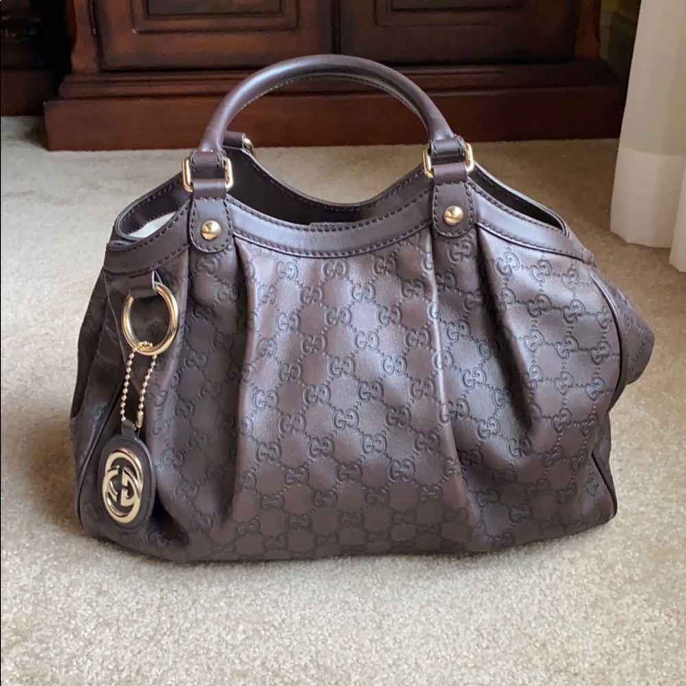 Gucci Dark Brown Logo Shoulder Bag